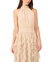 1.state Women's Halter Ruffle Maxi Dress