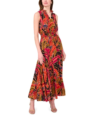 Msk Women's Sleeveless Split-Neck Maxi Dress