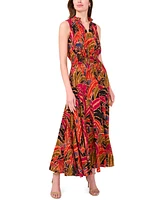 Msk Women's Sleeveless Split-Neck Maxi Dress
