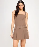 Seni & Cade Juniors' Sleeveless Belted A-Line Dress