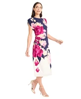 Maggy London Women's Short-Sleeve Midi Dress