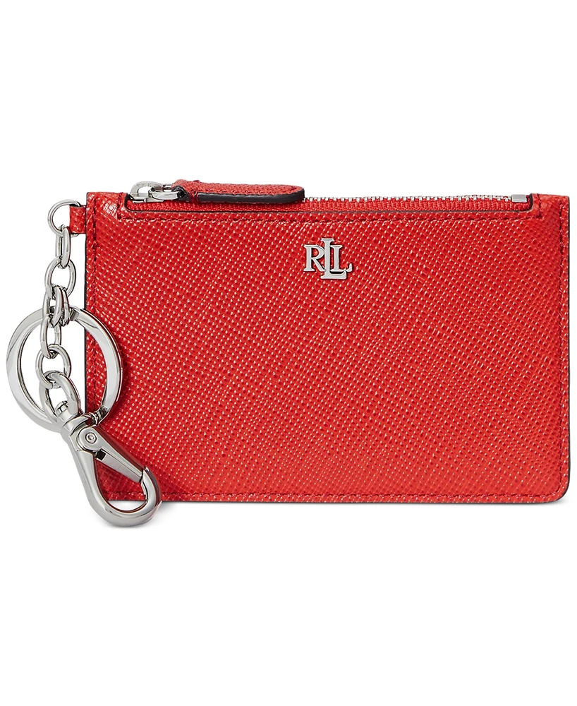 Lauren Ralph Textured Leather Zip Card Case