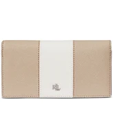 Lauren Ralph Lauren Crosshatch Leather Slim Snapped-Closure Wallet