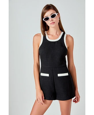 endless rose Women's Contrast Romper