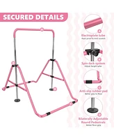 Zenova Gymnastics Bar Kids, Junior Training Bar, Height Adjustable Horizontal Bars With Gym Mat