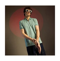 Campus Sutra Men's Sea Green Crevice-Lined T-Shirt