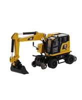 Cat Caterpiller M323F Railroad Wheeled Excavator with 3 Accessories High Line Series 1/87 Scale Diecast Model by Diecast Masters