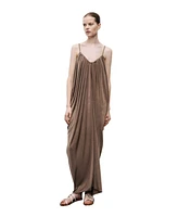 Nocturne Women's Draped Detailed Flowy Maxi Dress
