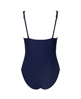 Cupshe Women's Blue V-Neck Tummy Control One-Piece