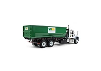 First Gear 1/34 Mack Granite Waste Management Truck With Green Roll Off Container