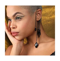 Sohi Women's Black Chainlink Drop Earcuff