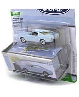 1/64 1965 Ford Mustang Fastback Blue Johnny Lightning Collector Tin