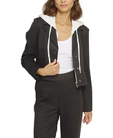 Central Park West Women's Cropped Fitted Dickey Jacket