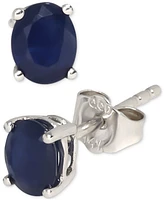 Sapphire Oval Solitaire Stud Earrings (7/8 ct. t.w.) in 14k White Gold