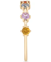 Lab Grown Multicolor Sapphire Thin Ring (5/8 ct. t.w.) in 14k Gold over Sterling Silver