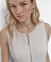 Dkny Women's Zip-Front Sleeveless Scuba Crepe Dress