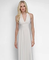 Dkny Women's Halter V-Neck Tie-Back Midi Dress