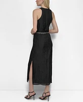Dkny Women's Chain-Belt Sleeveless Midi Dress