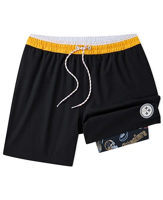 Chubbies Men's 5.5" Black Pittsburgh Steelers Lined Classic Swim Trunks