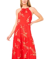 CeCe Women's Printed Halter-Neck Maxi Dress
