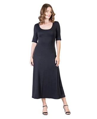 24seven Comfort Apparel Petite Casual Maxi Dress