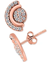 Giani Bernini Cubic Zirconia Pave Half Halo Stud Earrings Sterling Silver, Exclusively at Macy's