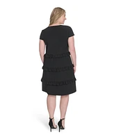 Eliza J Plus Stretch Crepe A-Line Dress