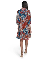 Jessica Howard Women's 3/4-Sleeve A-Line Dress