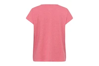 Olsen Embroidered Trim Cotton Linen Tee