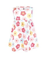 Hudson Baby Girls Cotton Dress and Cardigan Set, Cheerful Flower