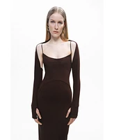 Nocturne Women's Maxi Dress with Glove Accessory