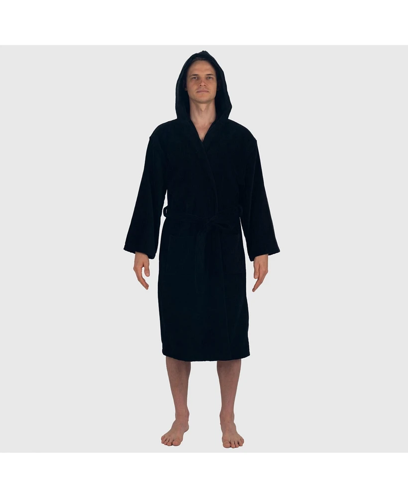 Alpine Swiss Men's Dane Hooded Bathrobe Cotton Terry Cloth Luxury Hotel Spa Robe