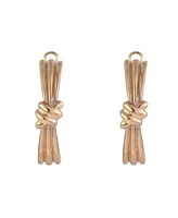 Laundry by Shelli Segal Gold Tone Hoop Earrings with Center Knot
