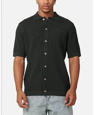Xxiii Men's Zyair Knit Rib Button Up Shirt