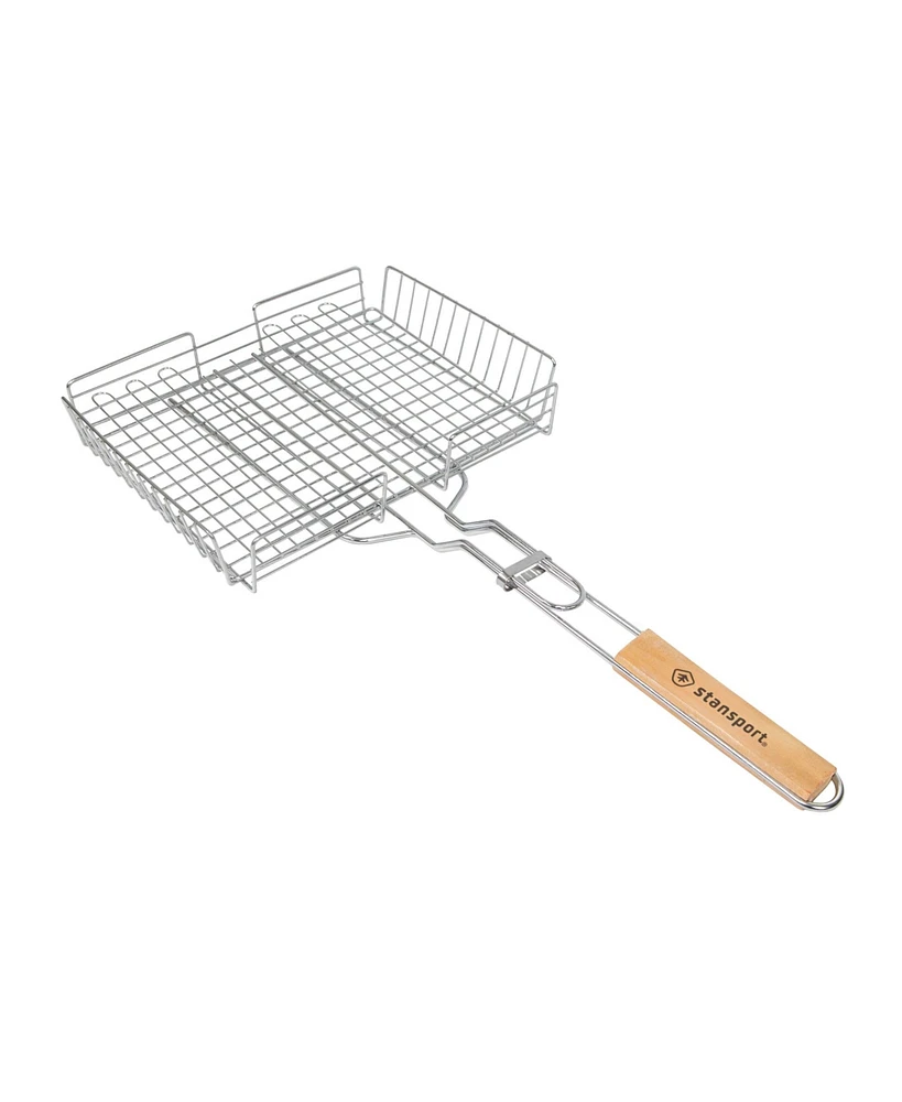 Stansport Heavy Duty Basket Broiler with Lockable Grill Grate