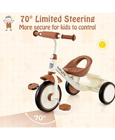 Toddler Tricycle Kids Trike with Adjustable Seat and Basket Aged 3-5 Years Old