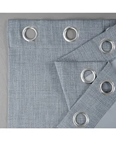 Half Price Drapes Heather Grey Grommet Textured Faux Linen Room Darkening Curtain