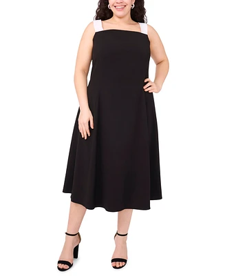 Msk Plus Sleeveless Square-Neck Midi Dress
