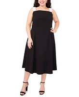 Msk Plus Sleeveless Square-Neck Midi Dress