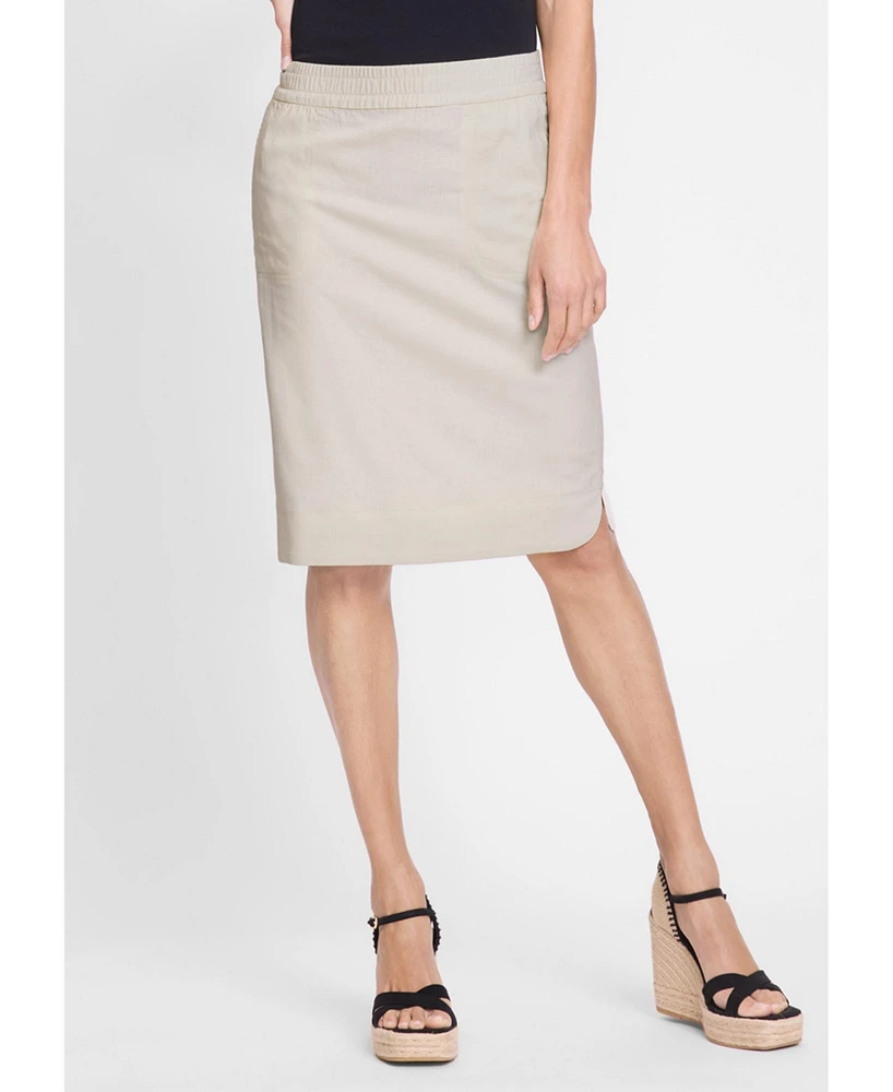 Olsen Women's Linen Blend Pull-On Skirt