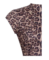 Miss Circle Women's Jacqueline Backless Cheetah Print Mini Puffy Dress