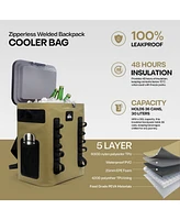 Quiksilver Coastal Collection Zipperless 48-72H 5 Layer Insulated Sweat Free Backpack Cooler with Air Sealed Lid
