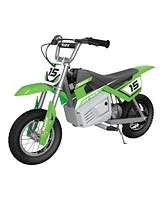 Razor MX400 Dirt Rocket 24V Electric Toy Motocross Dirt Bike with Hand-Operated Brakes and Retractable Kickstand, Green (2 Pack)