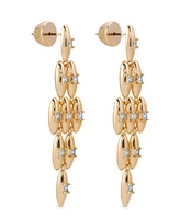Ettika Oval Dome Baguette Diamond Shape Dangle Earrings