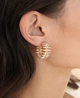 Ettika Thick Oval Dome Baguette Hoop Earrings