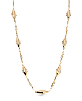 Ettika Oval Dome Baguette Crystal Chain Necklace