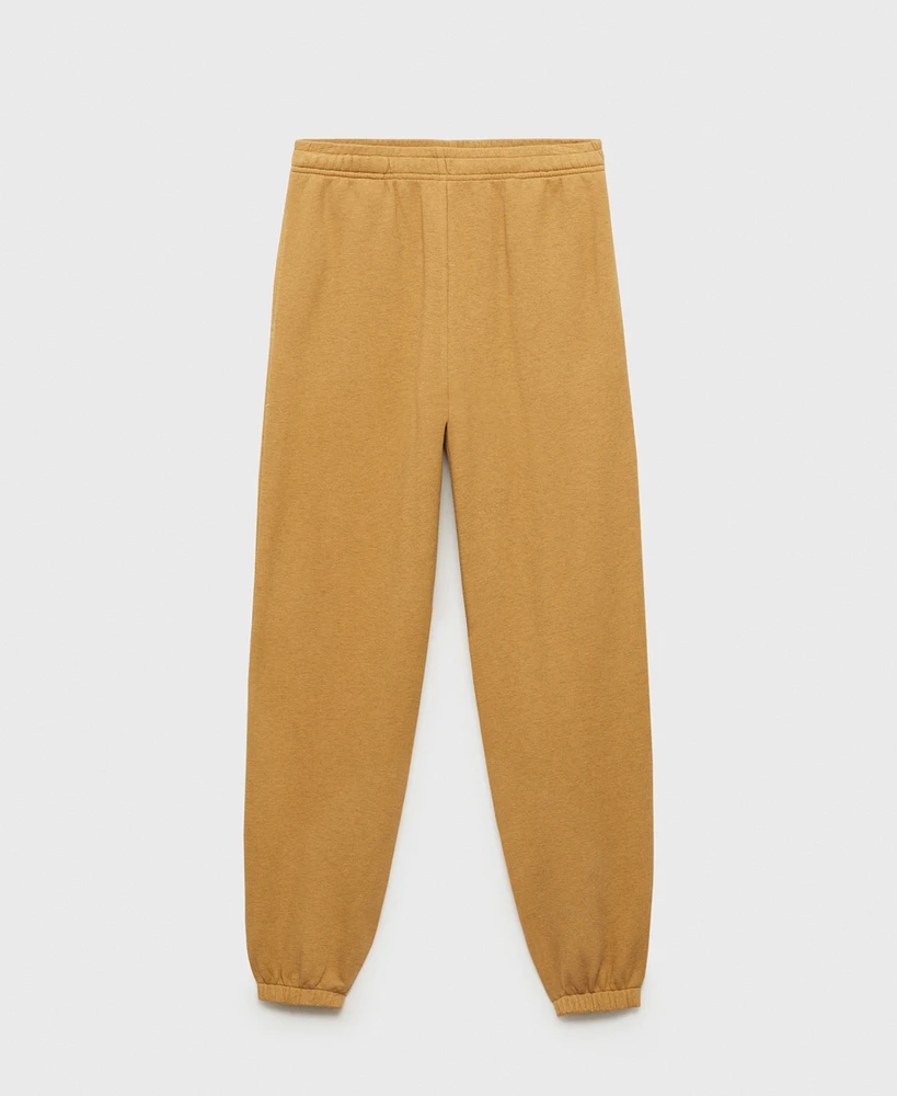 Mango Women's Heather Fleece Cotton Pajama Pants