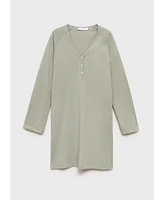 Mango Women's Cotton V-Neck Nightgown