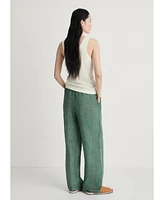 Mango Women's Overdyed Design Ramie Pants