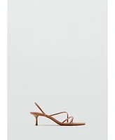 Mango Women's Animal Print Strap Heel Sandals